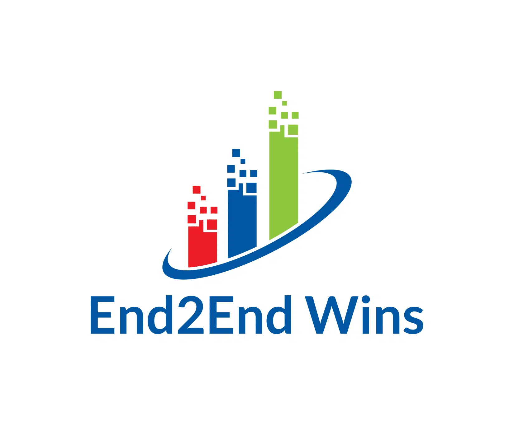 End2End Wins logo reflecting explosive growth in vertical bars
